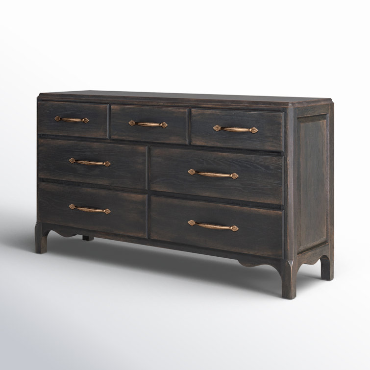 Black Rustic Double Dresser with Soft Close Drawers