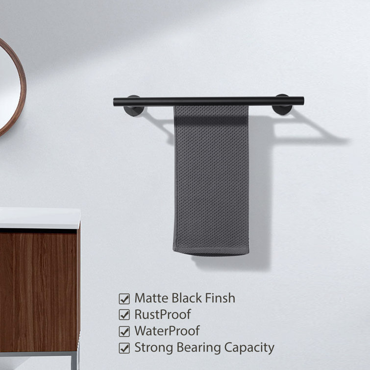 16'' Matte Black Stainless Steel Double Towel Bar