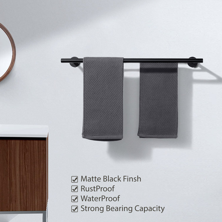 24-Inch Matte Black Stainless Steel Double Towel Bar