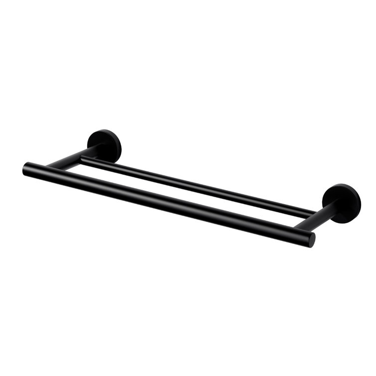 16'' Matte Black Stainless Steel Double Towel Bar