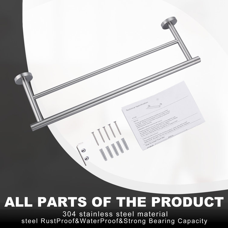 20'' Brushed Nickel Double Wall Mounted Towel Bar