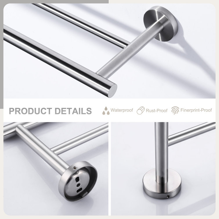 20'' Brushed Nickel Double Wall Mounted Towel Bar