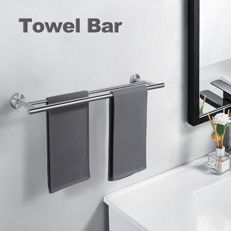 20'' Brushed Nickel Double Wall Mounted Towel Bar