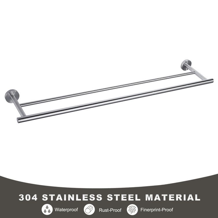 Brushed Nickel 32-Inch Double Wall Mounted Towel Bar