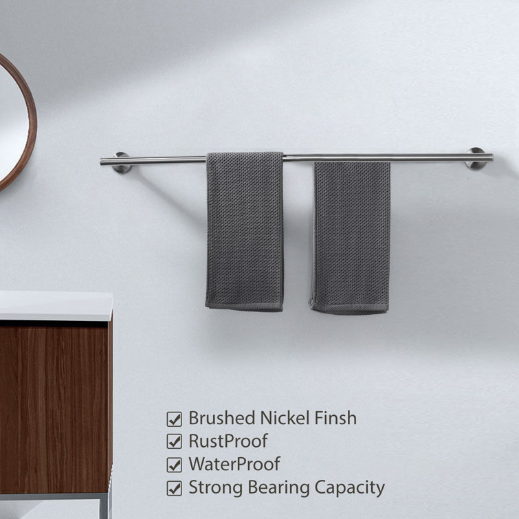 Brushed Nickel 32-Inch Double Wall Mounted Towel Bar