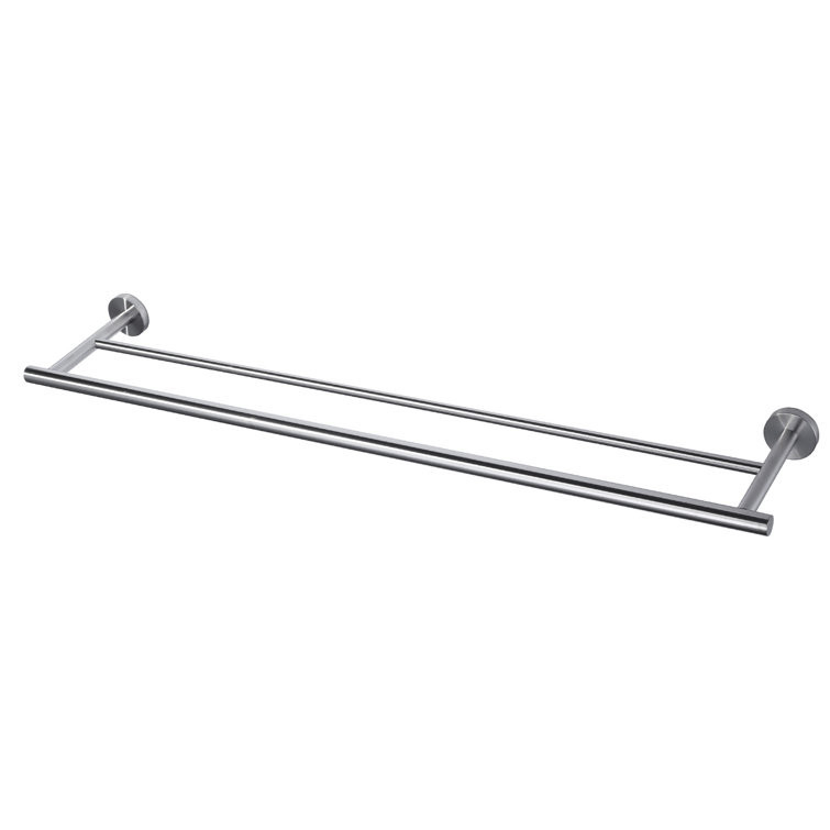 Brushed Nickel 32-Inch Double Wall Mounted Towel Bar