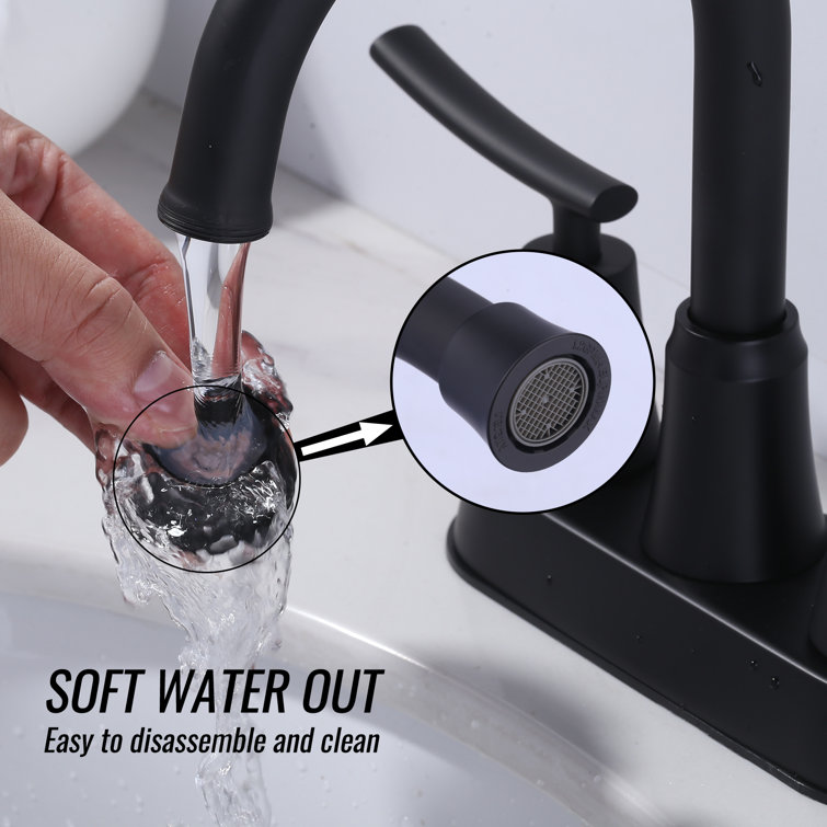 Matte Black Double Handle High Arc Bathroom Faucet