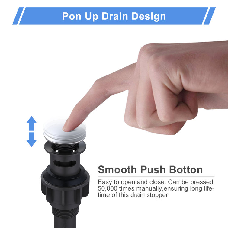 Polished Chrome Pop-Up Bathroom Sink Drain with Overflow, 2-Pack