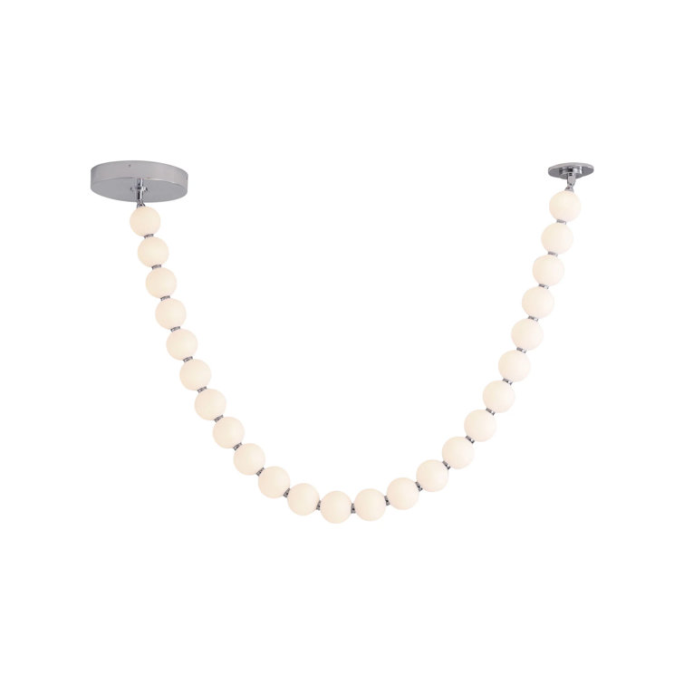 Akoya 83" Chrome LED Pendant Light with Frosted Beads