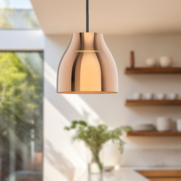 Trinity 21W LED Black Copper Glass Pendant, 10.88" H x 11.38" W