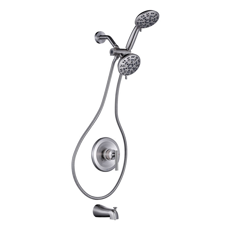 Brushed Nickel 7-Spray Wall Mounted Shower System with Handheld