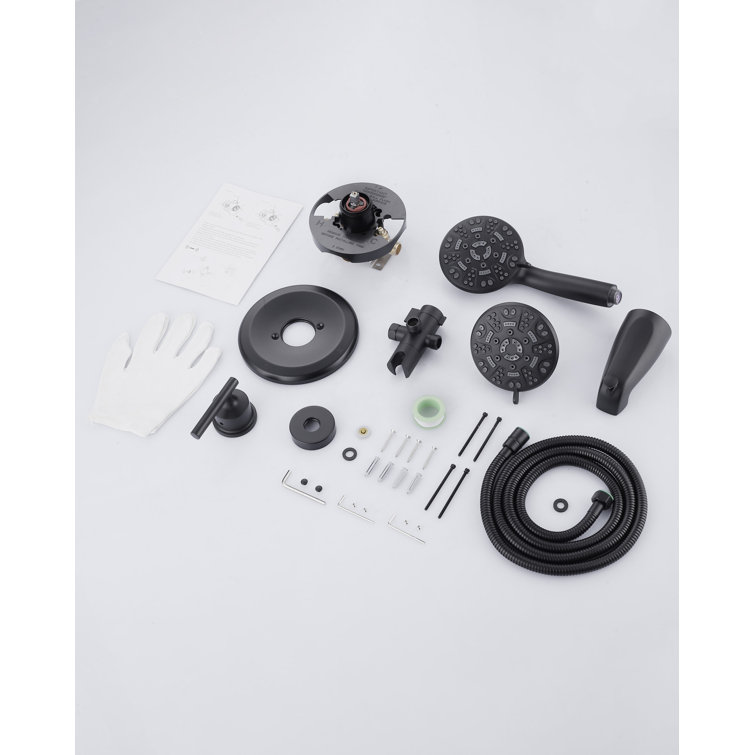 Matte Black 7-Spray Wall Mounted Shower Faucet System