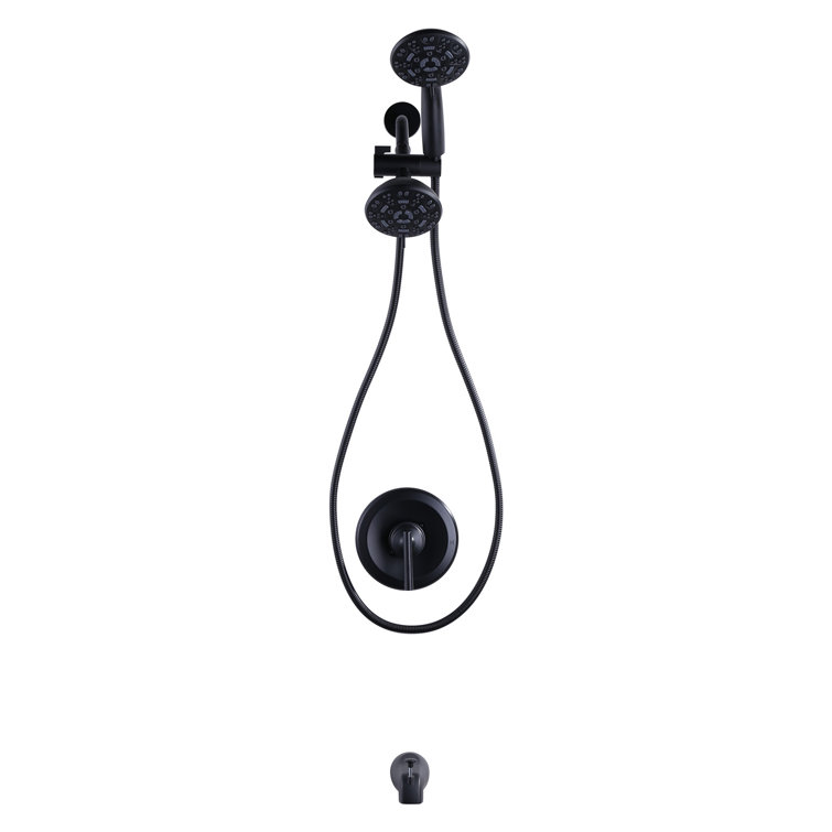 Matte Black 7-Spray Wall Mounted Shower Faucet System