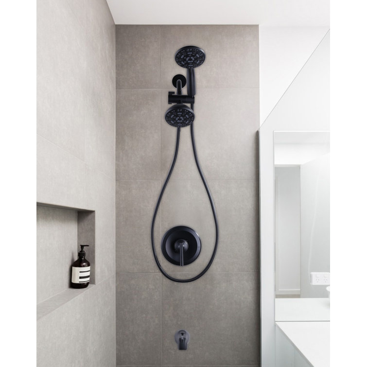 Matte Black 7-Spray Wall Mounted Shower Faucet System