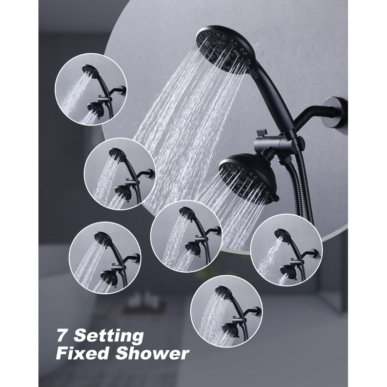 Matte Black 7-Spray Wall Mounted Shower Faucet System