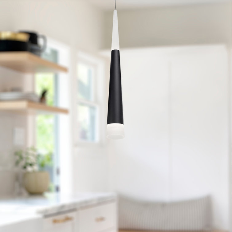 Black and White Glass LED Pendant Light
