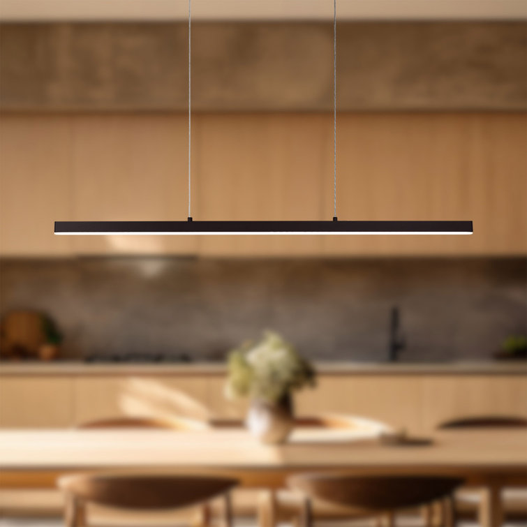 Black and Brushed Nickel LED Linear Pendant Light