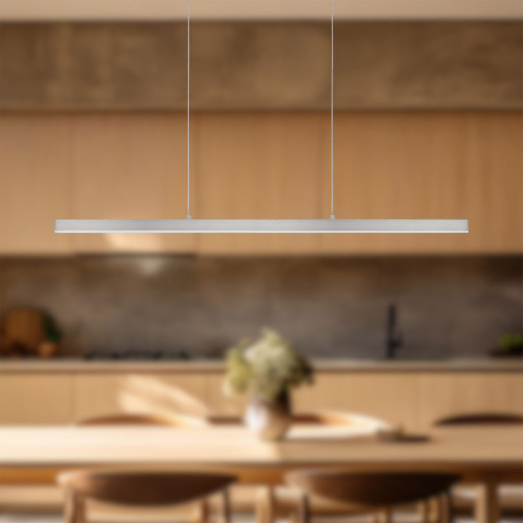 Vega 45" Brushed Nickel LED Linear Island Pendant