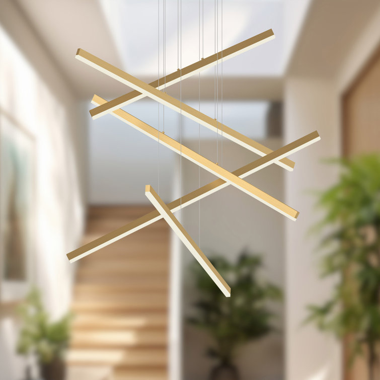 Vega 45'' Brushed Gold Aluminum LED Pendant Light