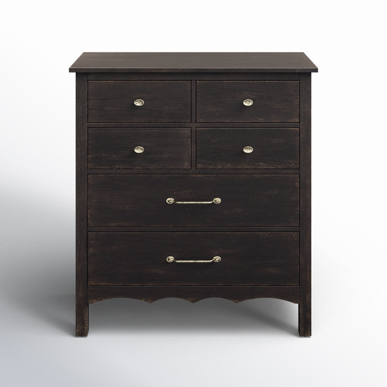 Rustic Black and Brown Oak 6-Drawer Dresser
