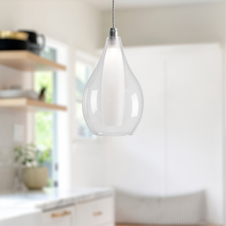 Victoria Elegance Chrome LED Glass Pendant Light