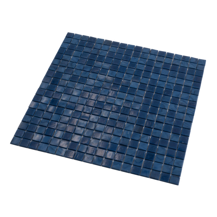 Skosh 11.6" x 11.6" Glossy Navy Blue Glass Mosaic Tile