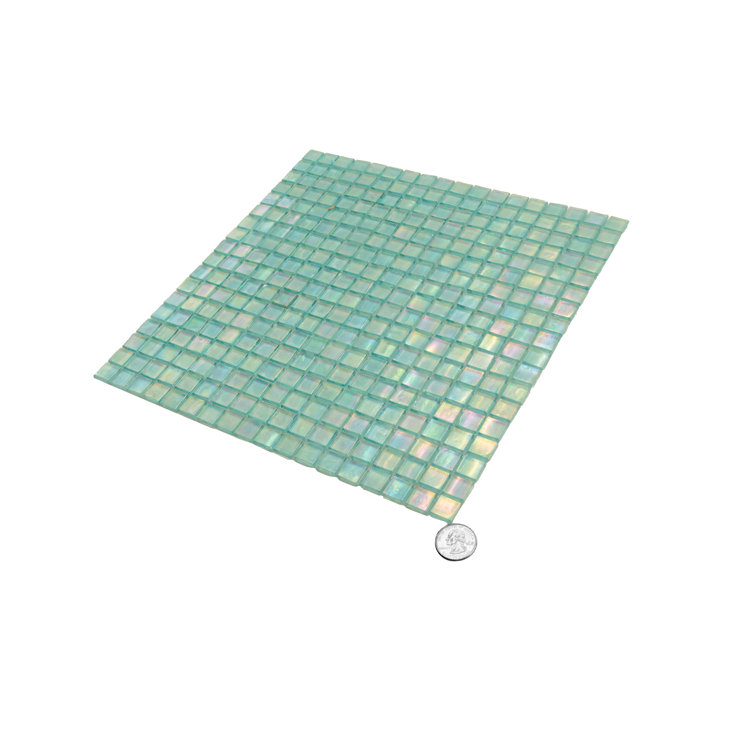 Sea Green 11.6" x 11.6" Glass Mosaic Wall and Floor Tile