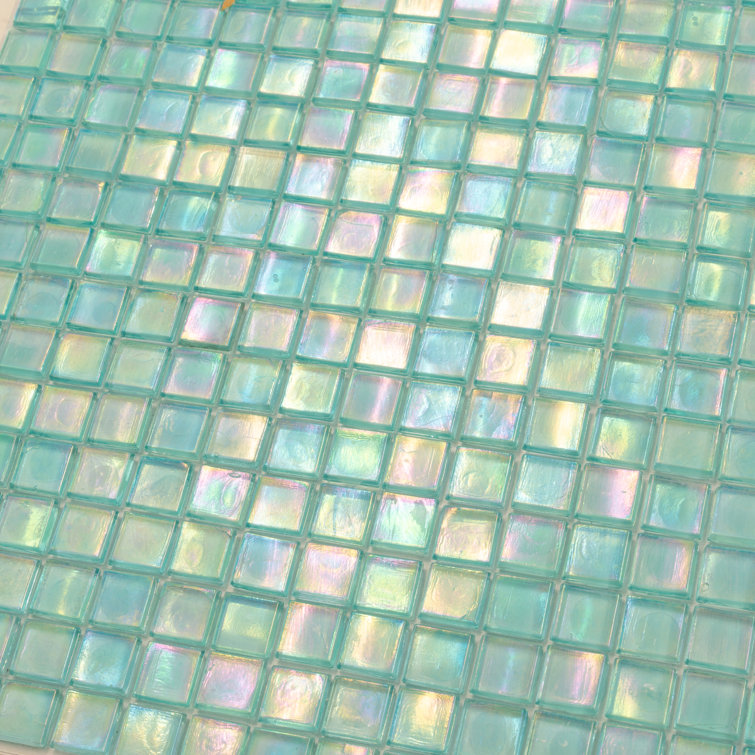 Sea Green 11.6" x 11.6" Glass Mosaic Wall and Floor Tile