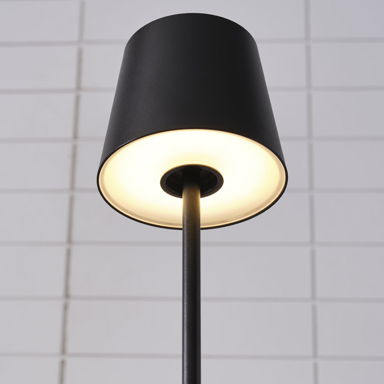 Black Rechargeable LED Outdoor Table Lamp with 3-Way Switch