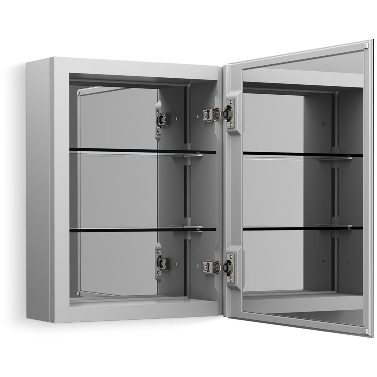 Embark Anodized Aluminum 16" x 20" Rectangular Medicine Cabinet