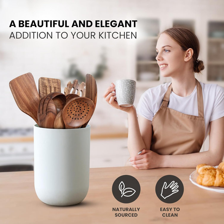 9-Piece Teak Wood Cooking Utensil Set with Gift Box