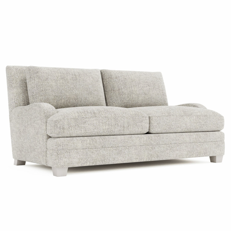Beige Fabric Loveseat with Down Fill Cushions