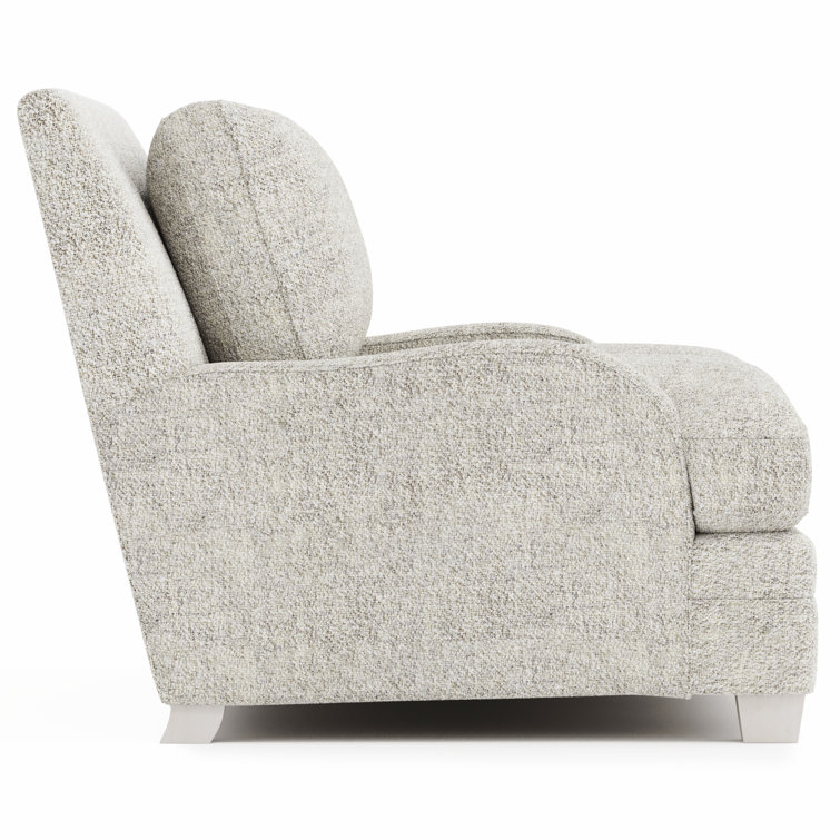 Beige Fabric Loveseat with Down Fill Cushions