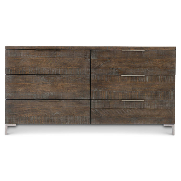 Haines Transitional Double Dresser with 6 Drawers in Sable Brown