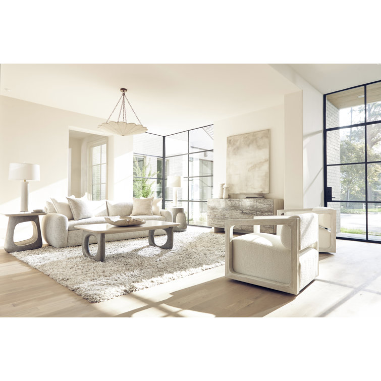 Beige and Gray Rectangular Wood Cocktail Table