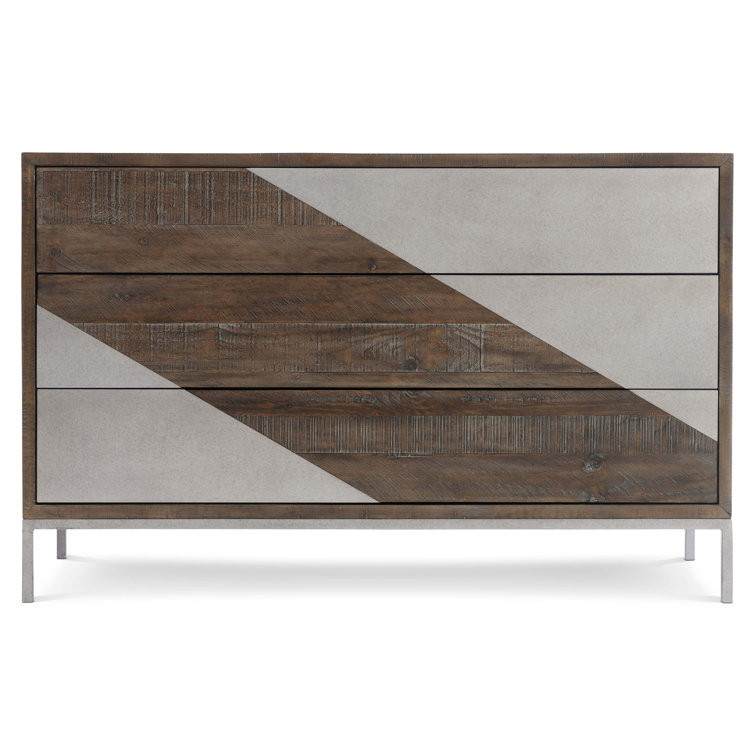 Eastman Transitional 50'' Gray and Brown Sideboard with Steel Accents