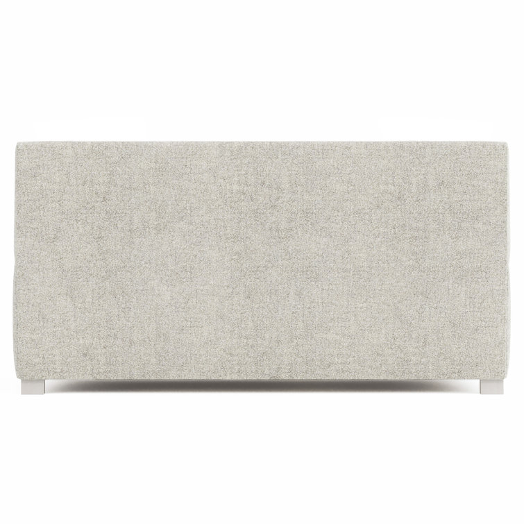 Beige Fabric Loveseat with Down Fill Cushions