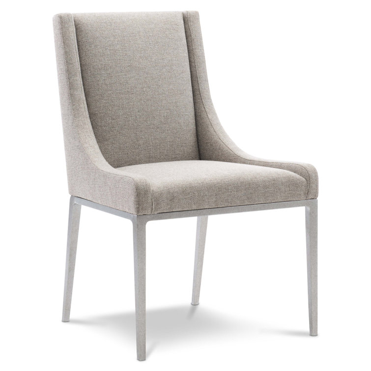 Lowell Transitional Beige Leather Upholstered Arm Chair with Metal Frame