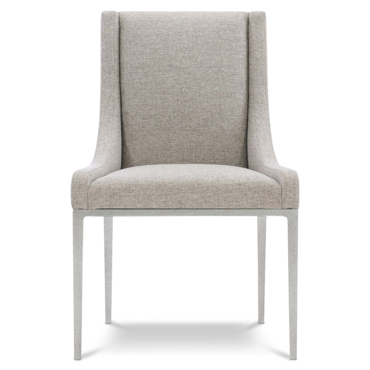 Lowell Transitional Beige Leather Upholstered Arm Chair with Metal Frame