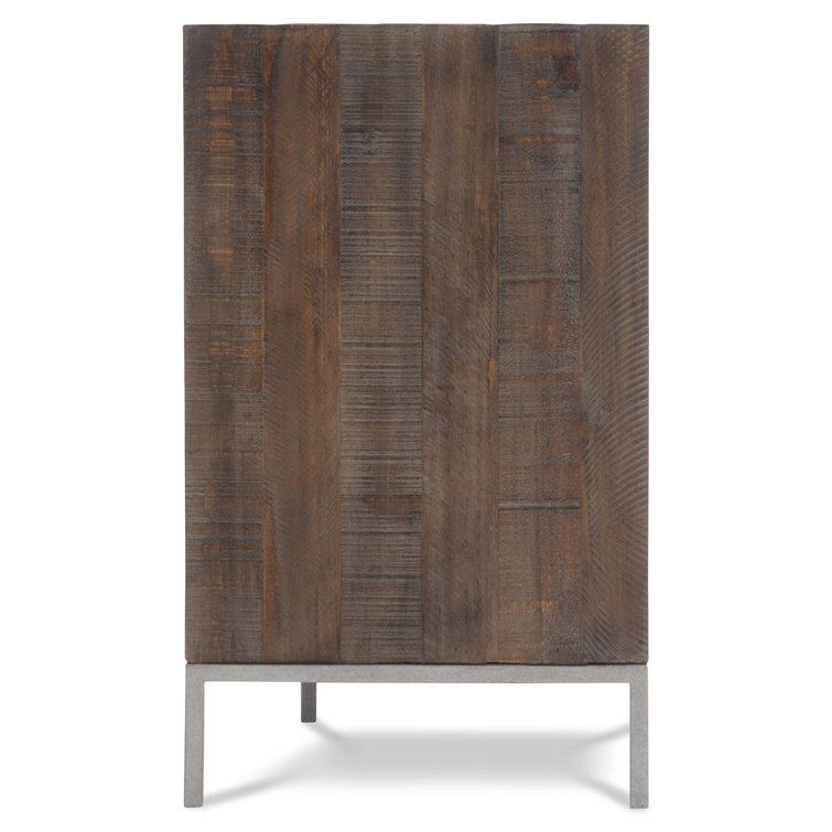 Eastman Transitional 50'' Gray and Brown Sideboard with Steel Accents