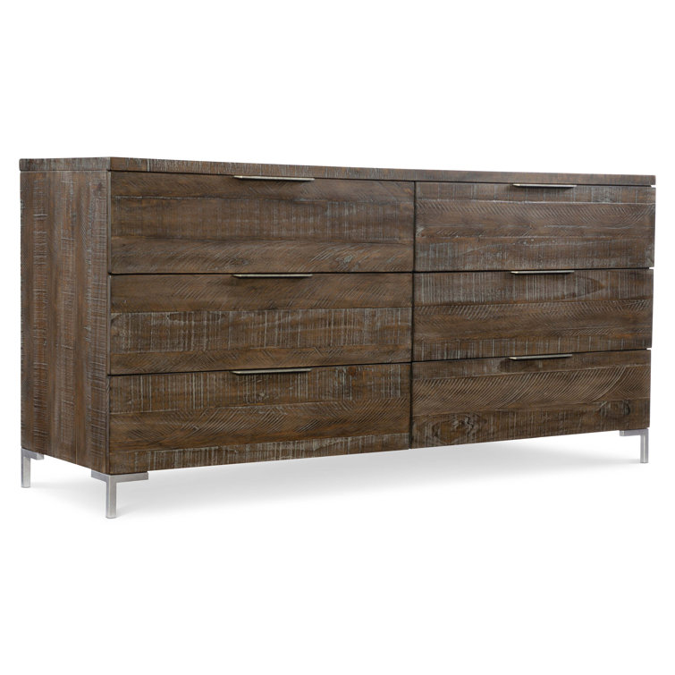 Haines Transitional Double Dresser with 6 Drawers in Sable Brown