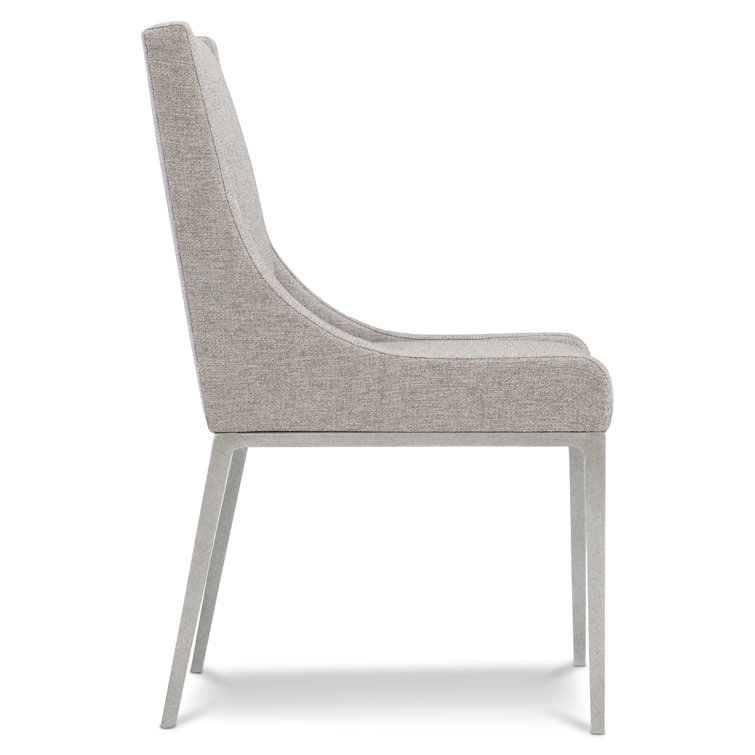 Lowell Transitional Beige Leather Upholstered Arm Chair with Metal Frame