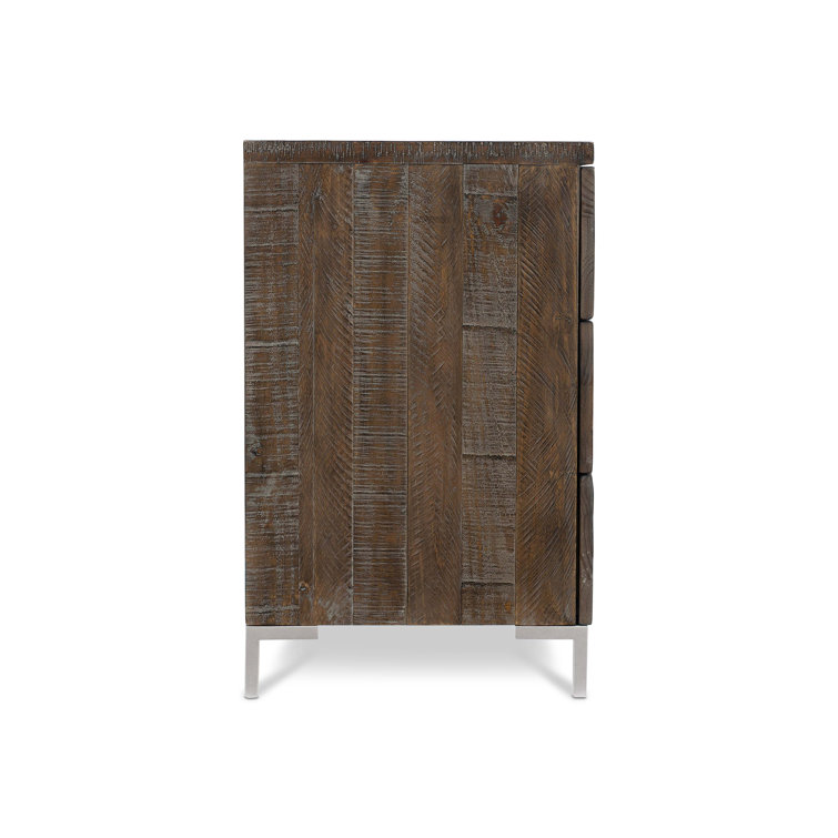 Logan Square Sable Brown Distressed Pine 3-Drawer Nightstand