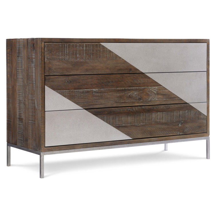 Eastman Transitional 50'' Gray and Brown Sideboard with Steel Accents