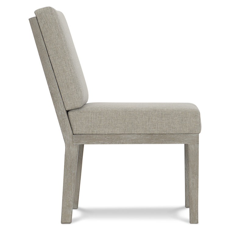 Gray Linen Upholstered Parsons Side Chair with Wood Frame