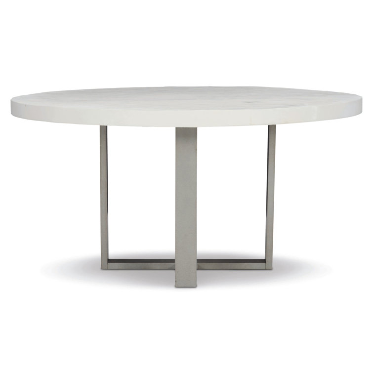 Merrion 54" Transitional Gray and White Round Dining Table