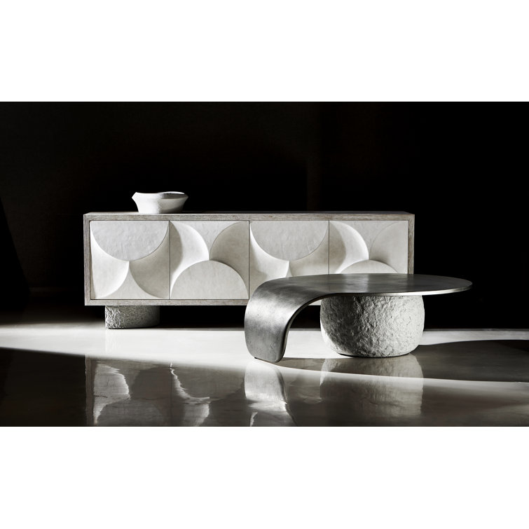 Kaori 52" Gray Transitional Rectangular Metal Coffee Table