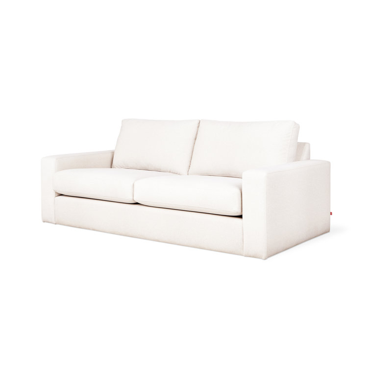 Merino Cream 84" Solid Wood Track Arm Sofa