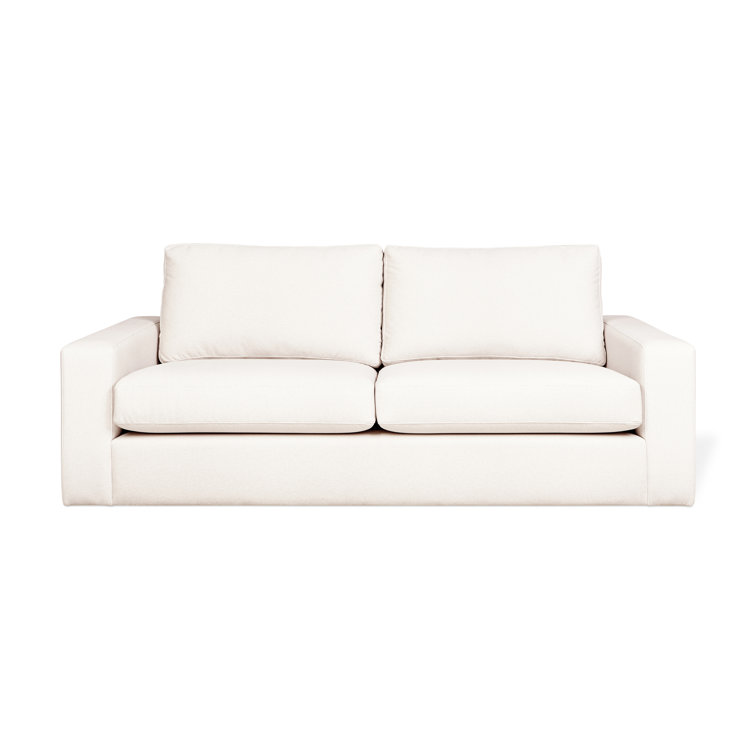 Merino Cream 84" Solid Wood Track Arm Sofa