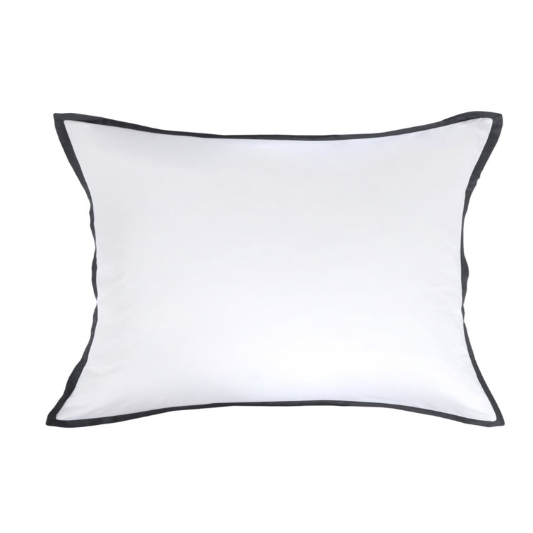 Queen White and Midnight Rayon Sateen Duvet Set